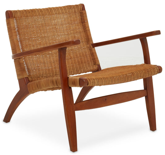 Gunner Woven Chair In Brown Natural Rattan - Skandi London