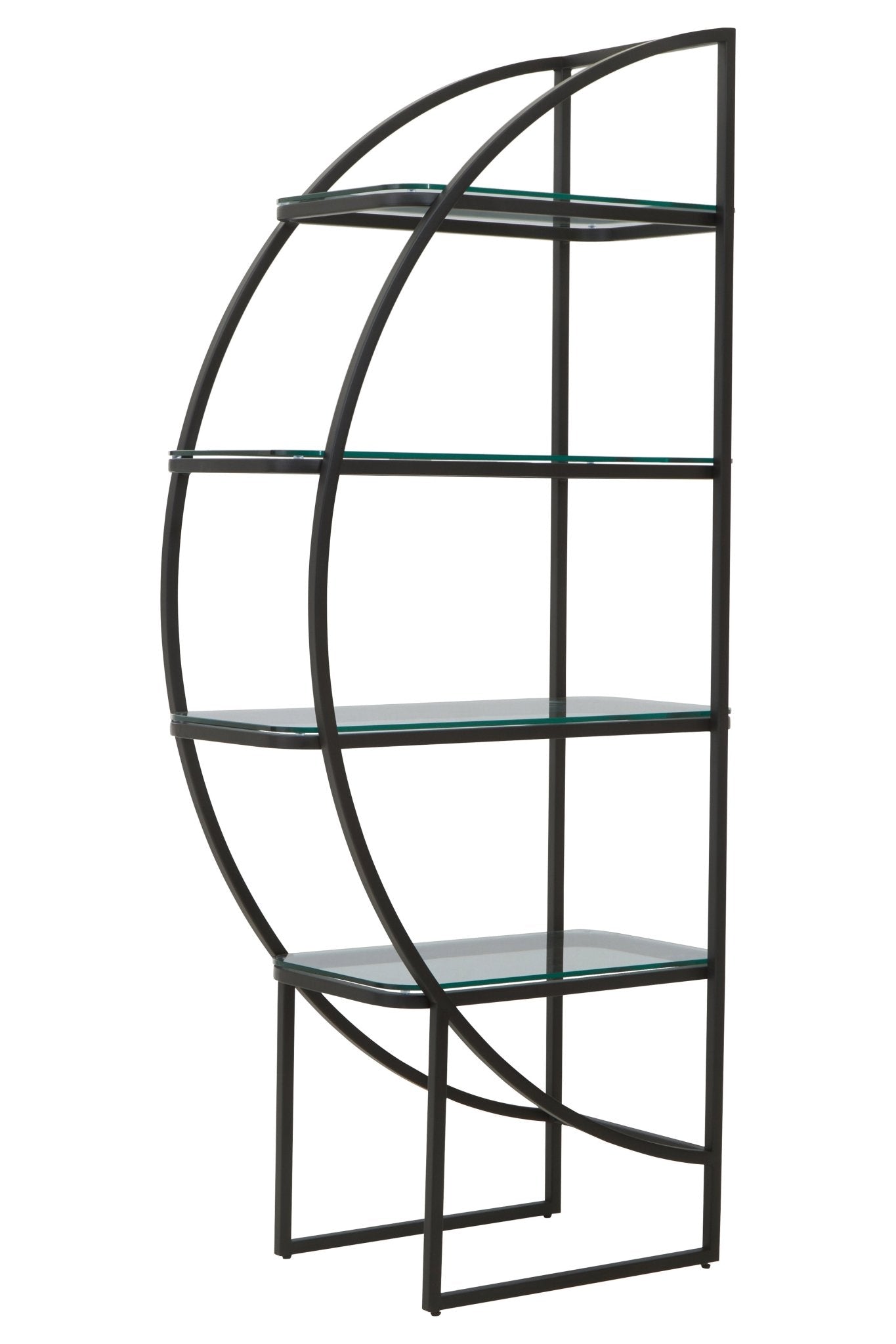 Sander Left Half Moon Black Shelf Unit - Skandi London