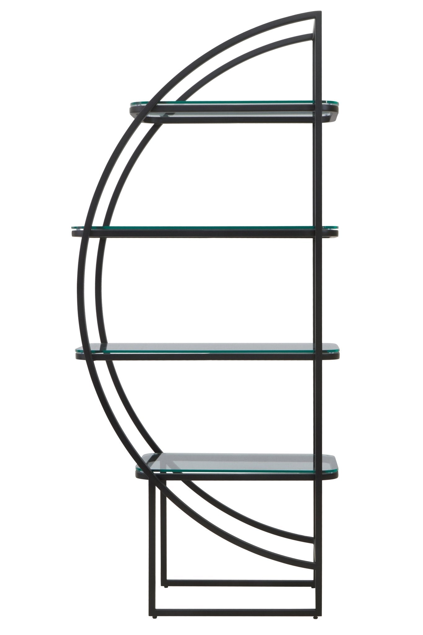 Sander Left Half Moon Black Shelf Unit - Skandi London