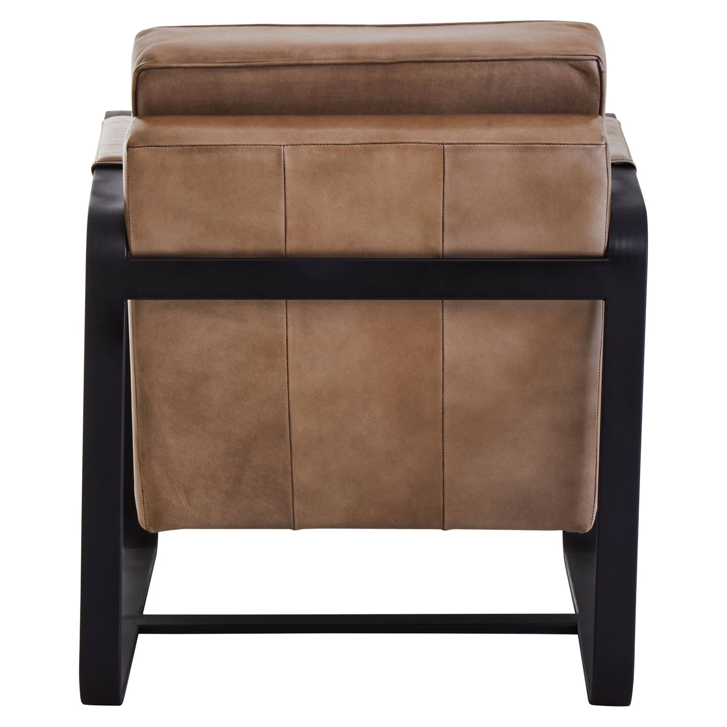 Bodil Grey Leather Armchair With Black Iron Frame - Skandi London