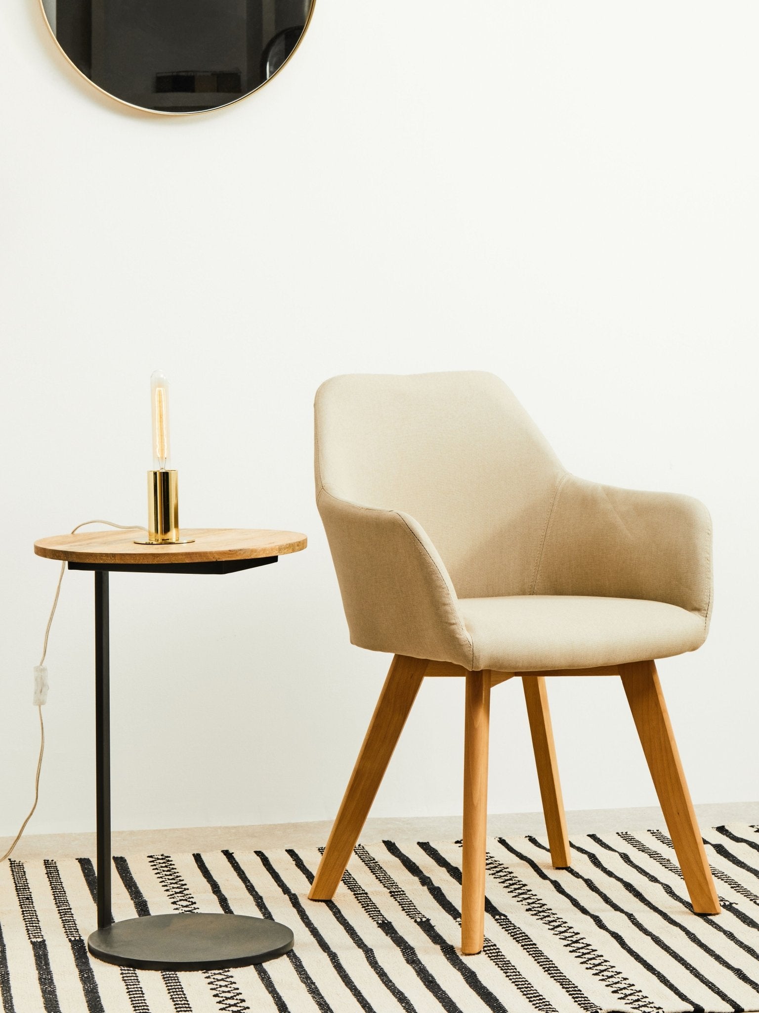 Pelle Stone Fabric Chair - Skandi London