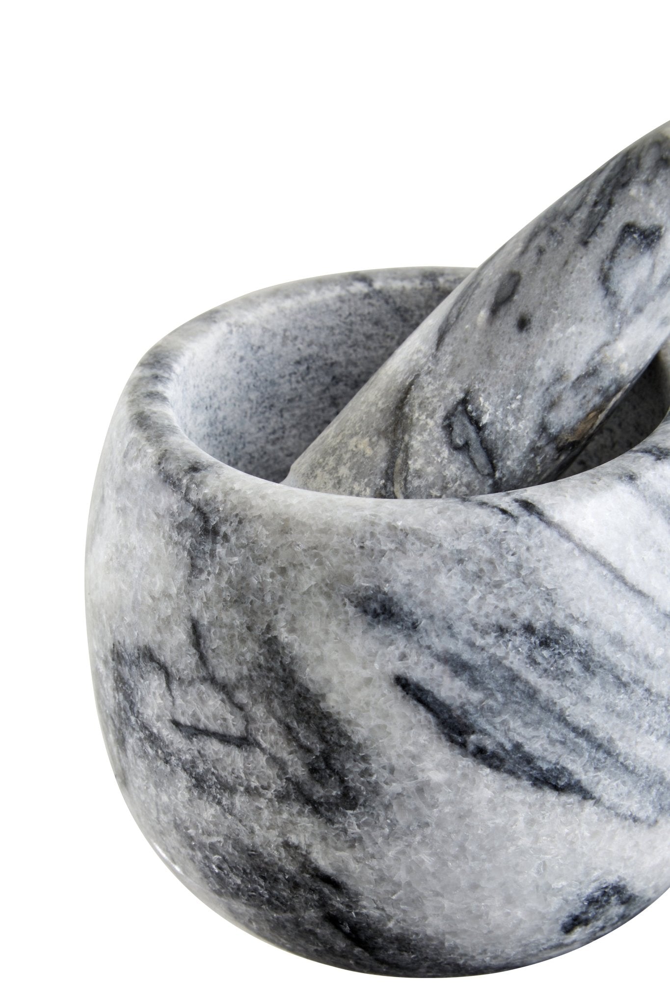 Mikele Grey Marble Clean Sided Mortar And Pestle - Skandi London