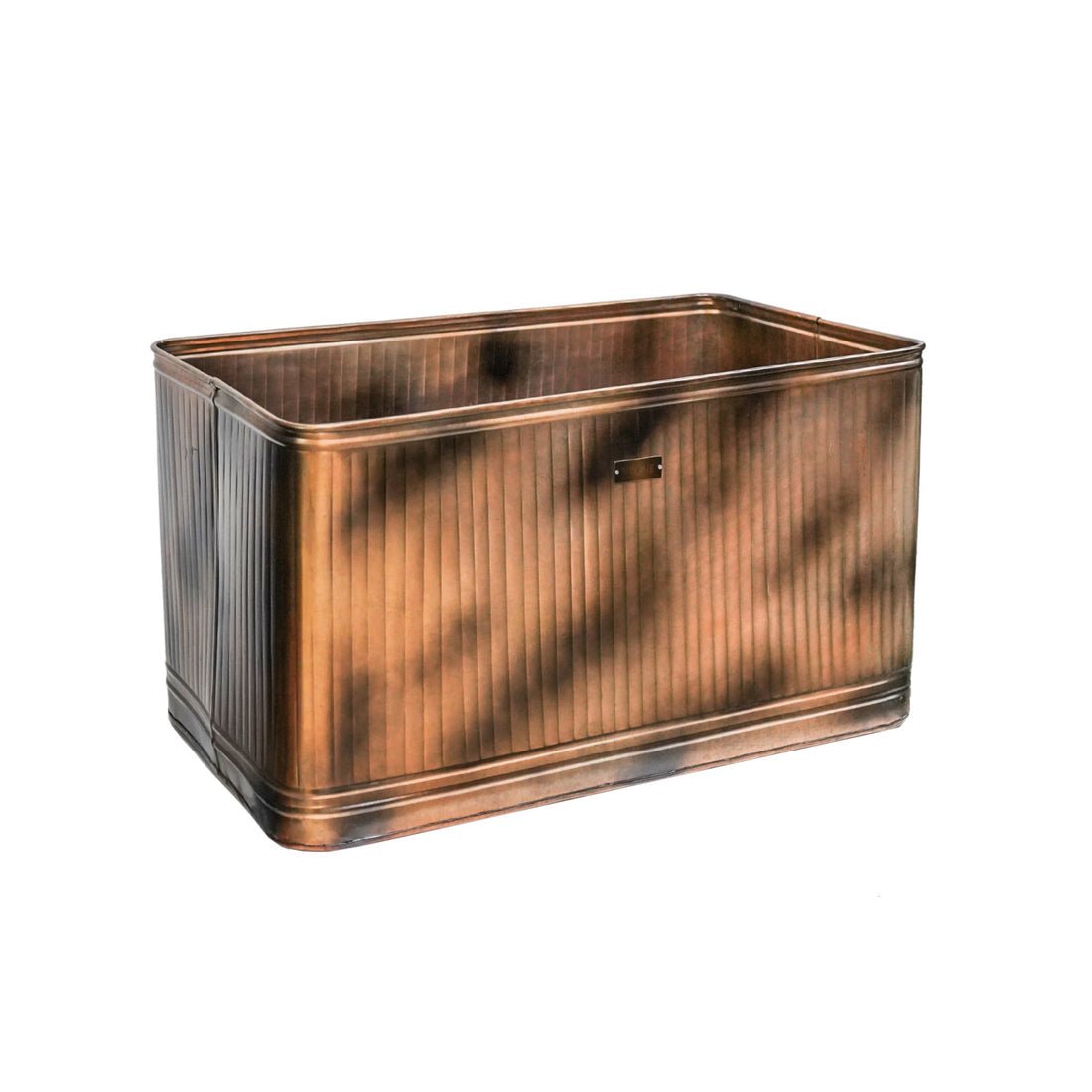 Outdoor Ulrica Rectangular Copper Metal Planter - Large - Skandi London