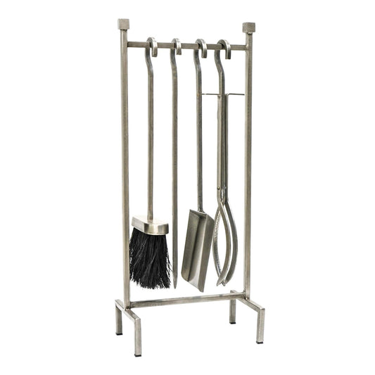 Horsens Iron Hanging Rack Fireside Companion Set Pewter - Skandi London