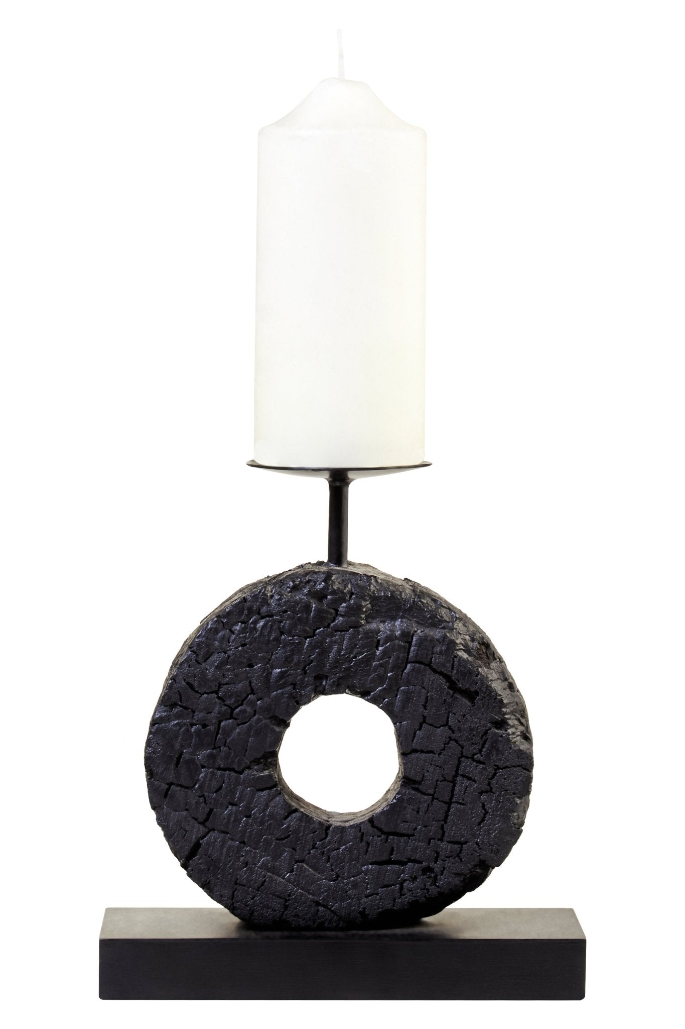 Eir Small Black Mango Wood Candle Holder - Skandi London