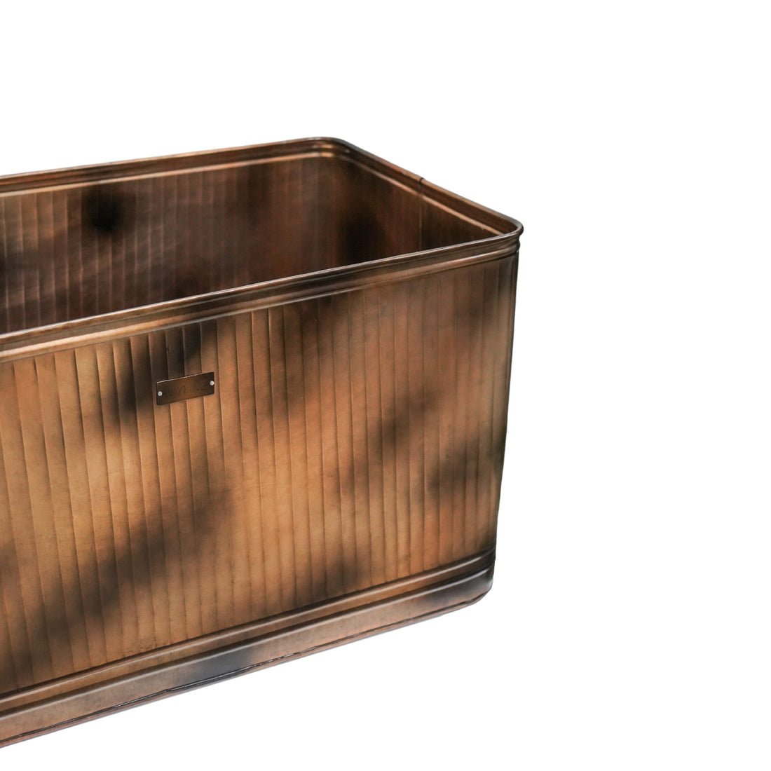 Outdoor Ulrica Rectangular Copper Metal Planter - Medium - Skandi London
