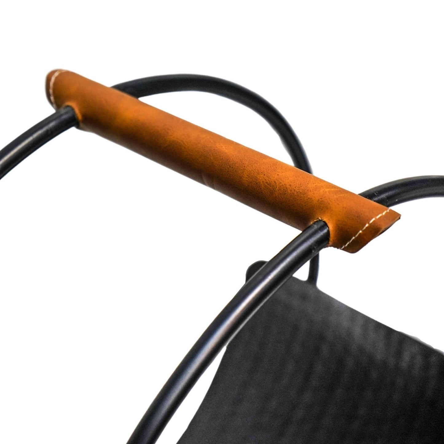 Hofn Leather Handle Round Log Holder - Skandi London