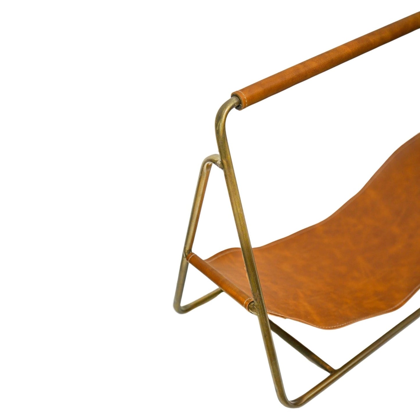 Hinn Brass Hanging Leather Log Holder - Skandi London