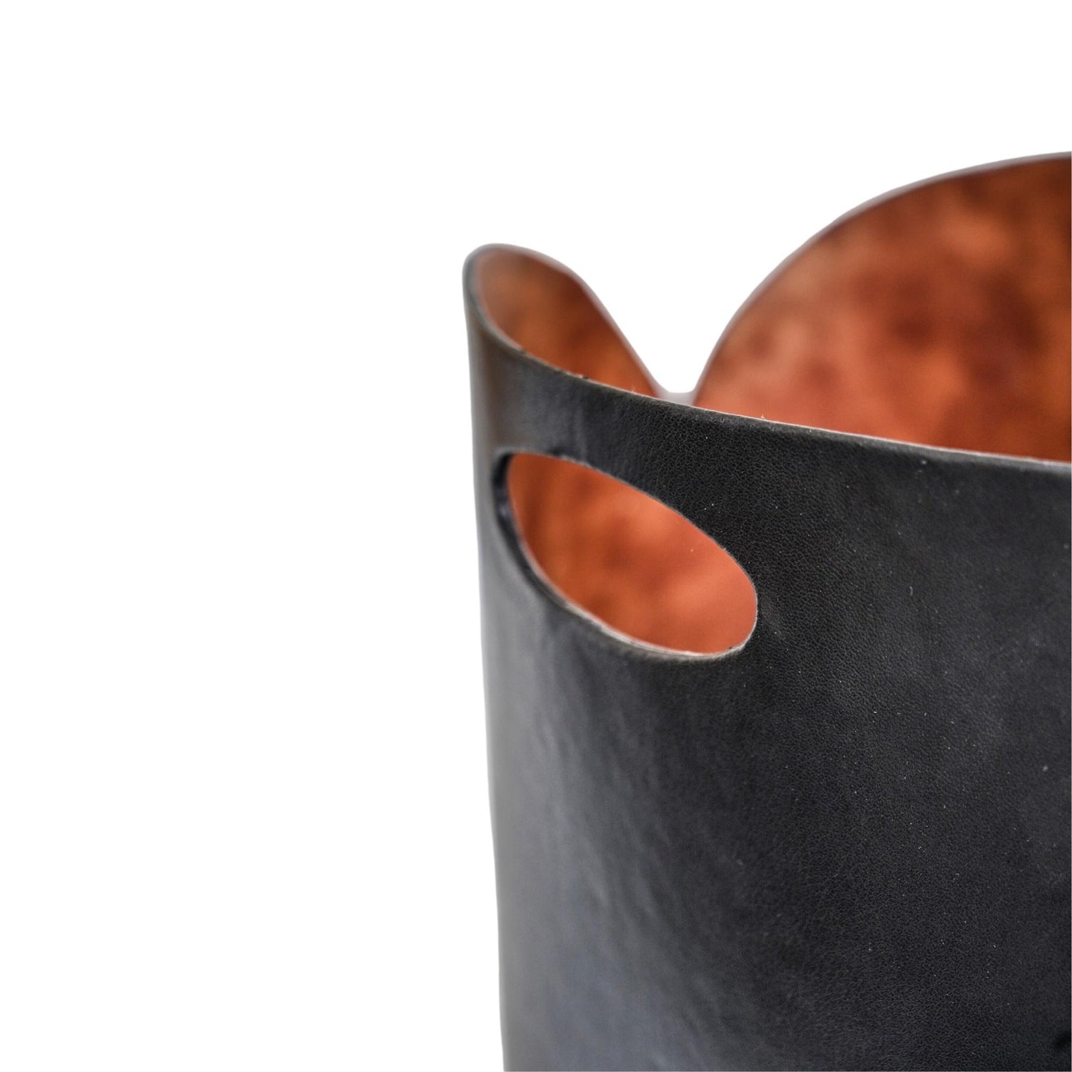 Grenivik Black Faux Leather Log Bucket - Skandi London