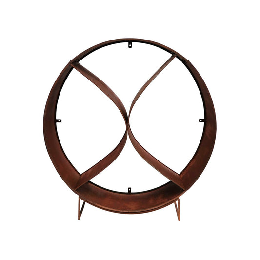 Stian Circle Sculptural Log Storage Natural Rust - Skandi London