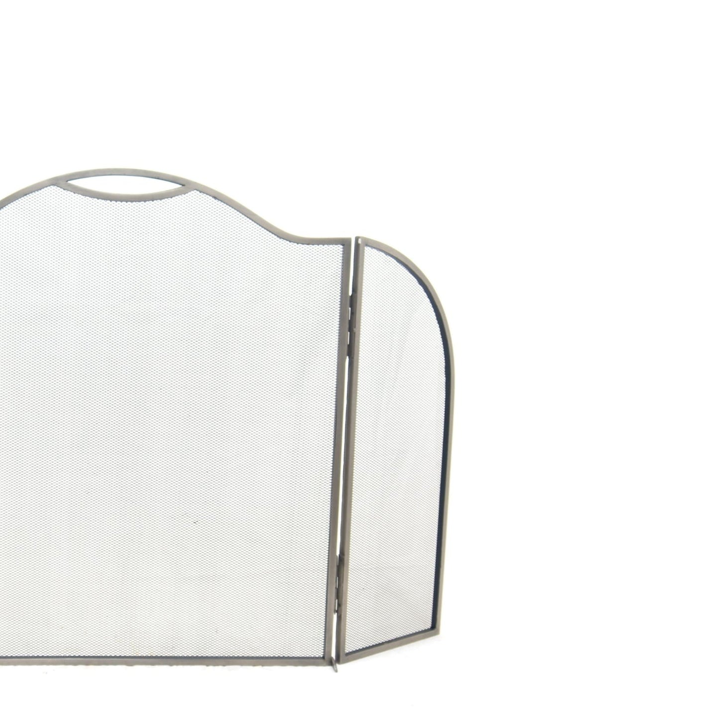 Grina Pewter Curved Surround Fire Screen - Skandi London