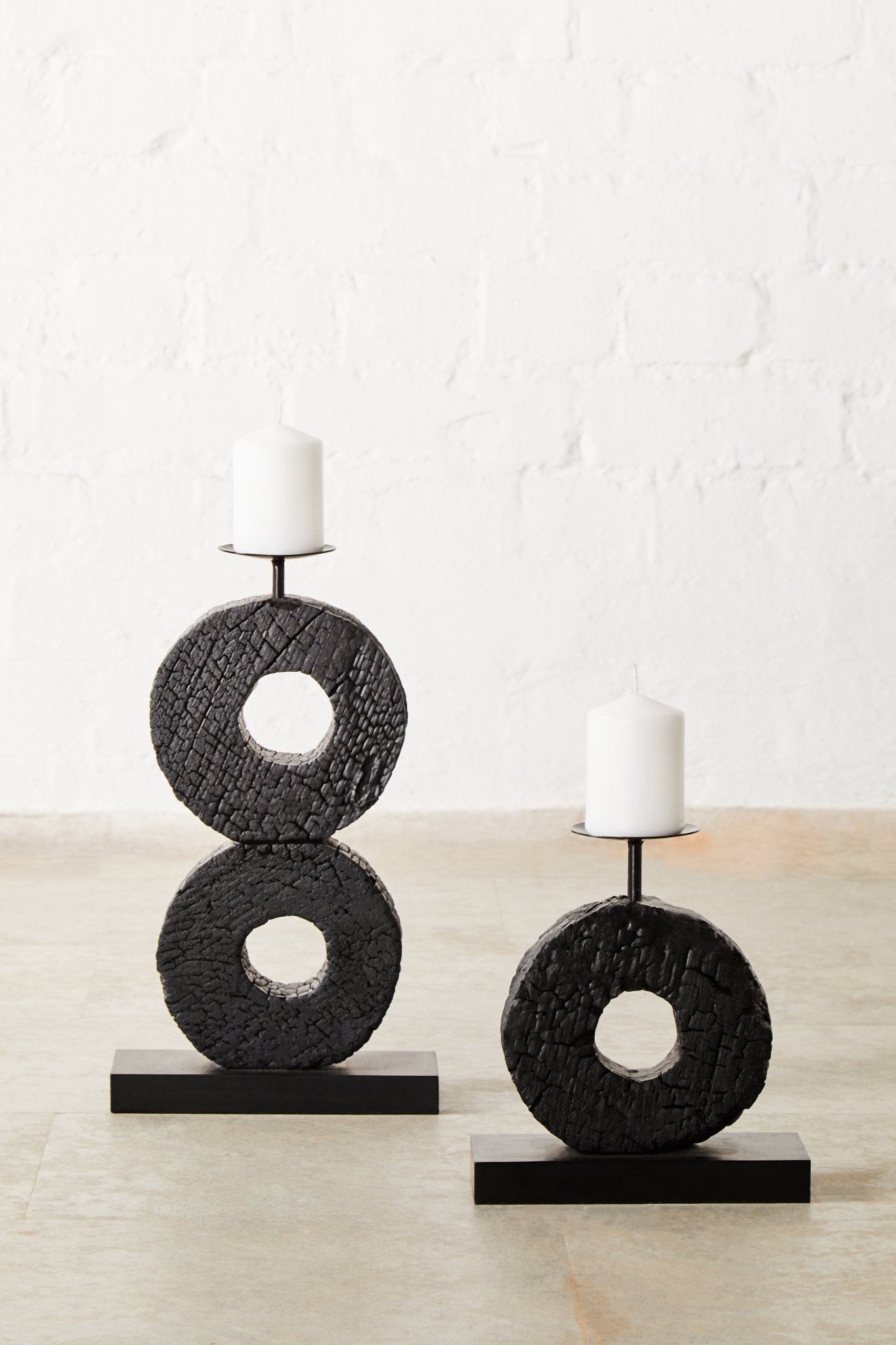 Eir Small Black Mango Wood Candle Holder - Skandi London