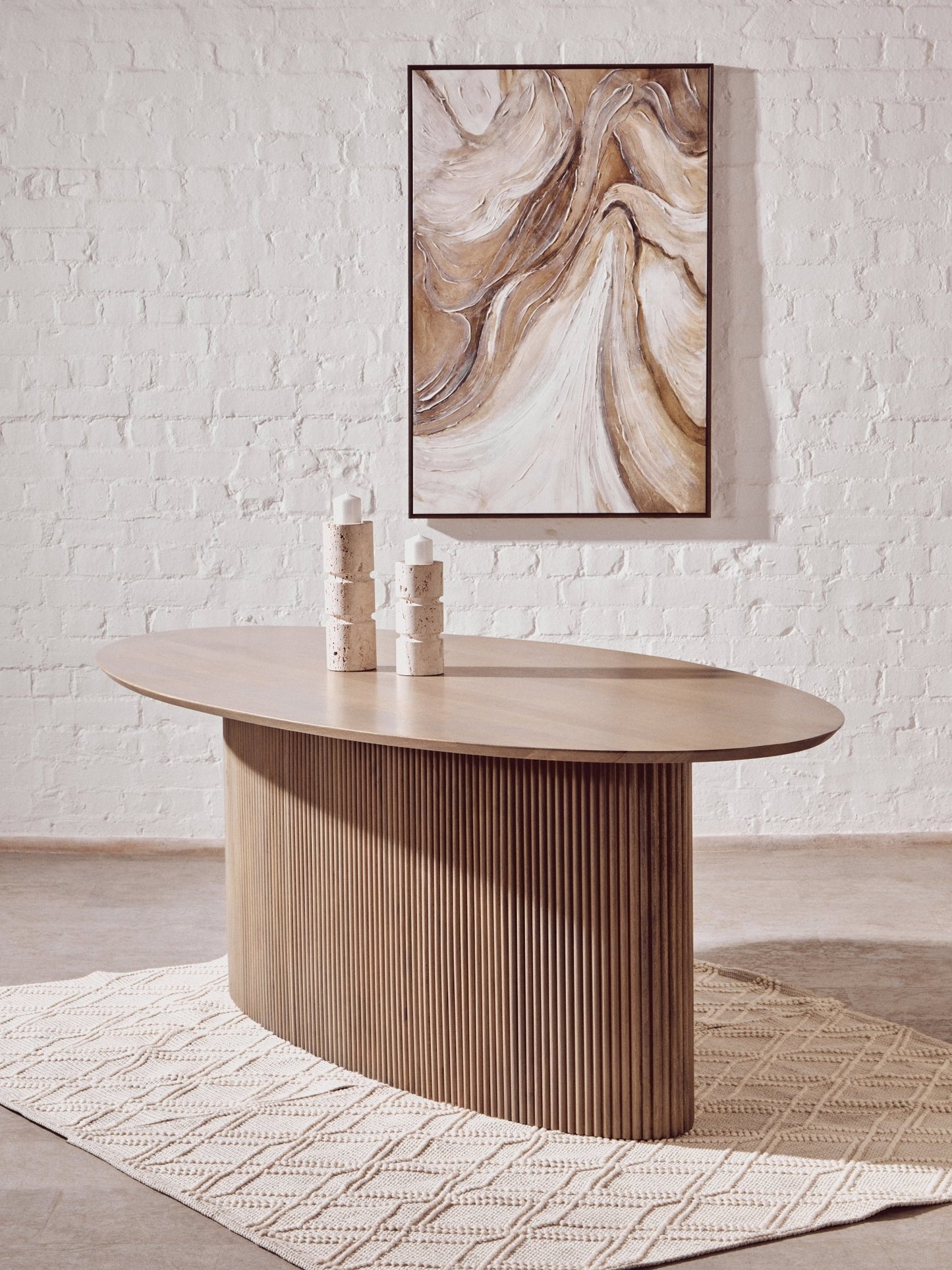 Ragnar Travertine Small Candle Holder - Skandi London