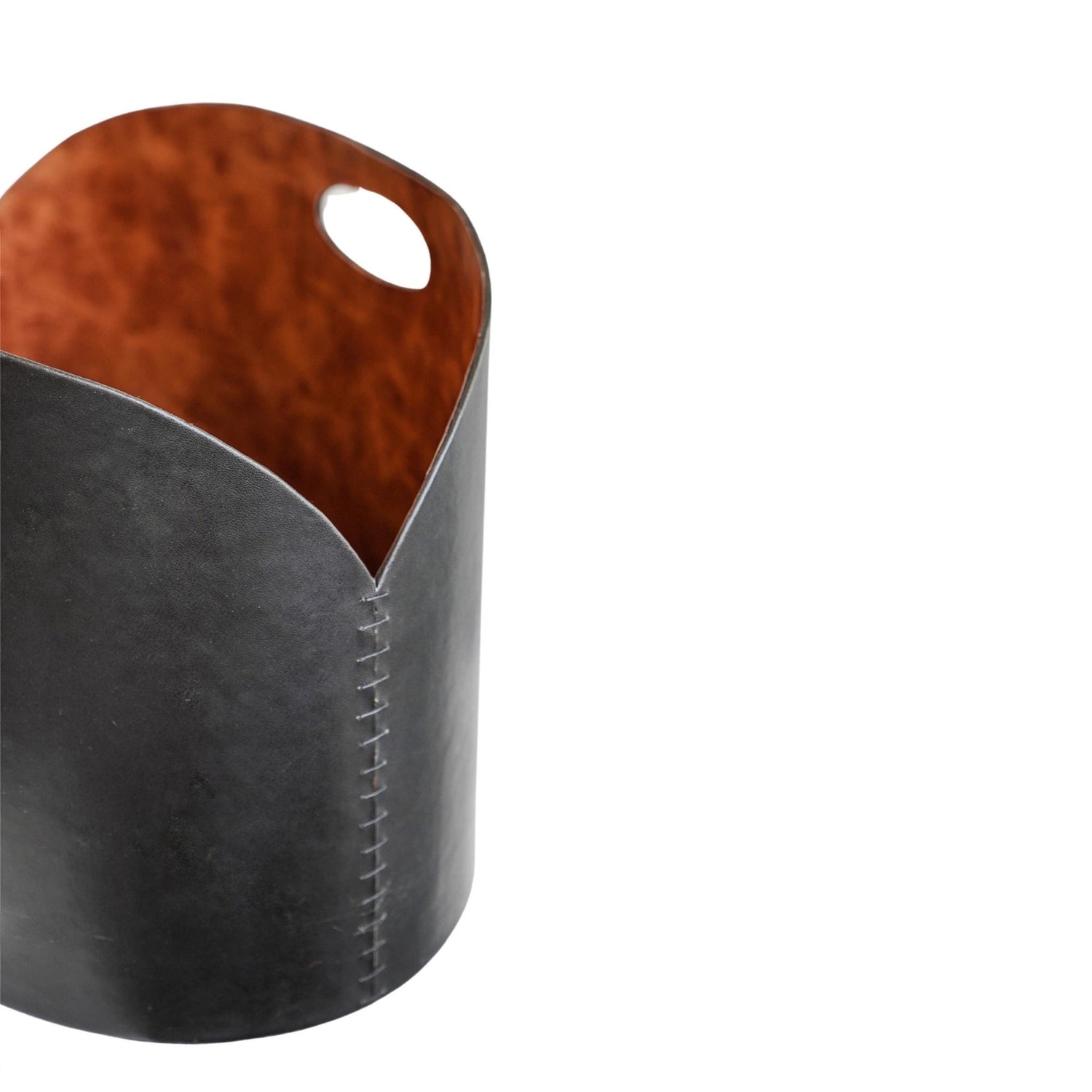 Grenivik Black Faux Leather Log Bucket - Skandi London