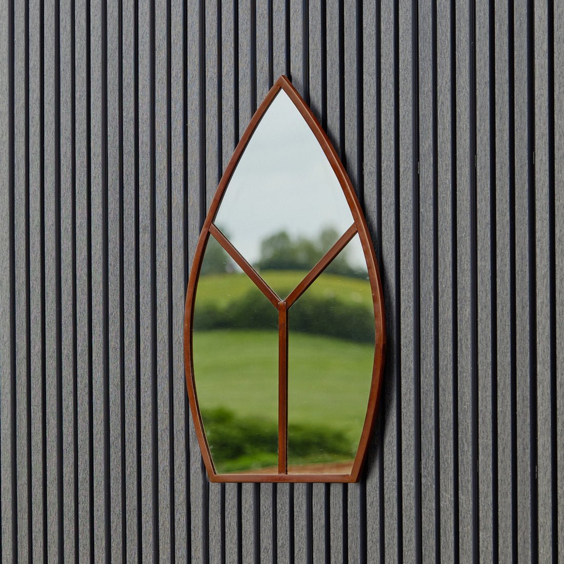 Syrin Arch Outdoor Mirror Natural Rust - Skandi London
