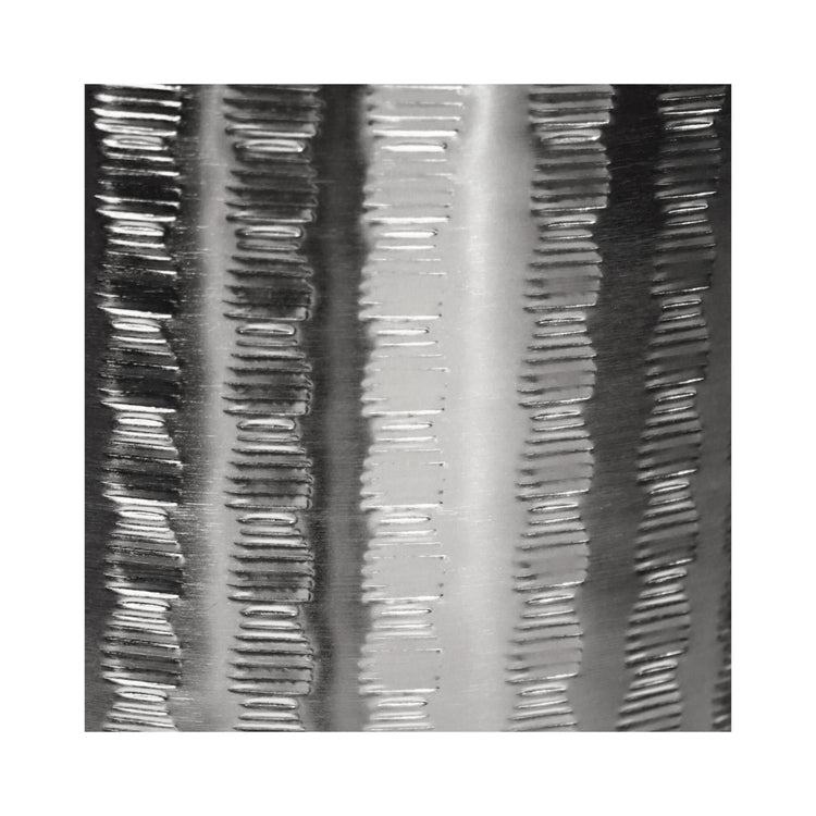 Zendaya Silver Embossed Metal Planter with Stand H25cm D25cm - Skandi London