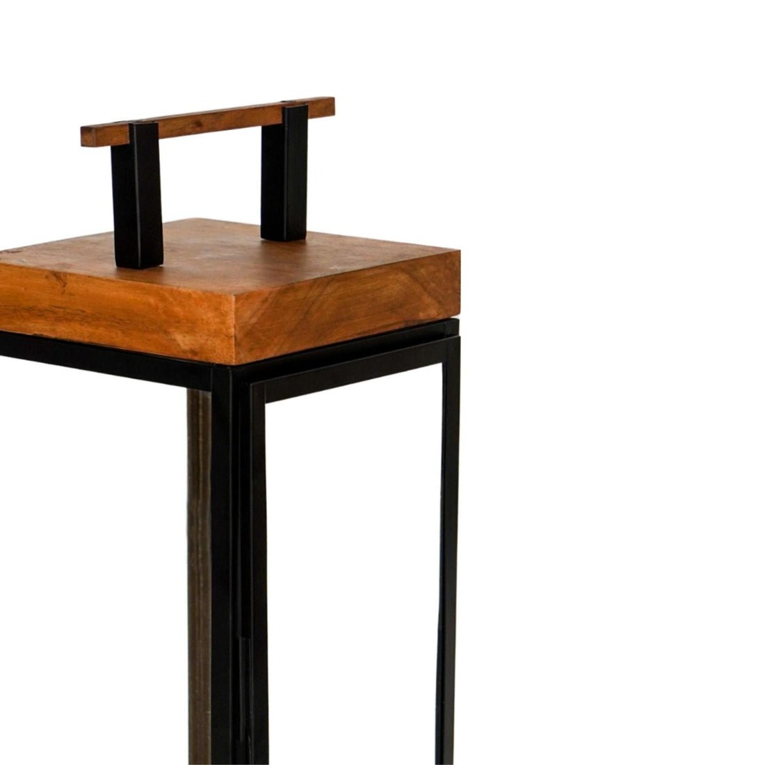 Thora Tall Lantern in Acacia Wood and Black - Medium - Skandi London