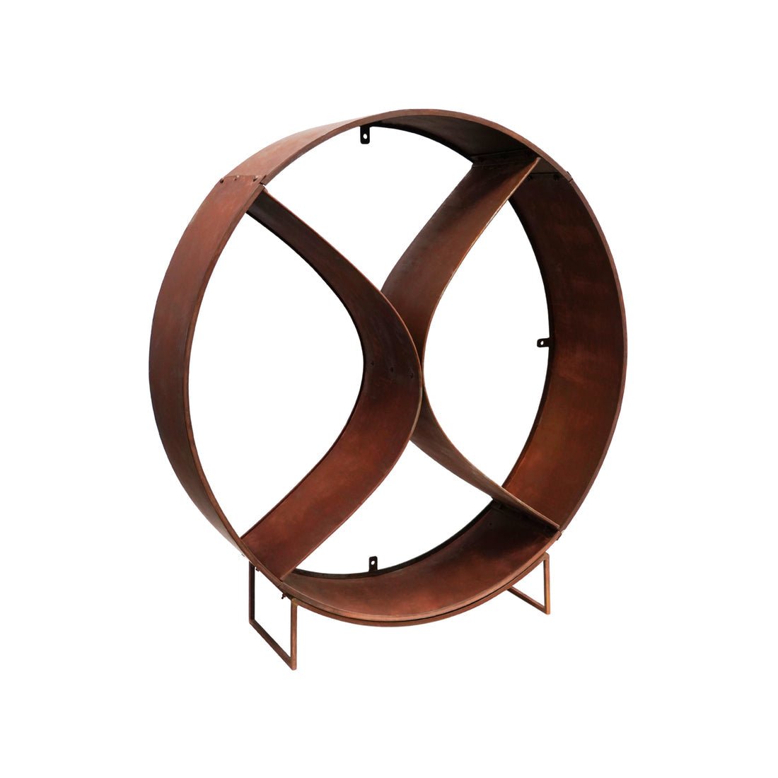Stian Circle Sculptural Log Storage Natural Rust - Skandi London