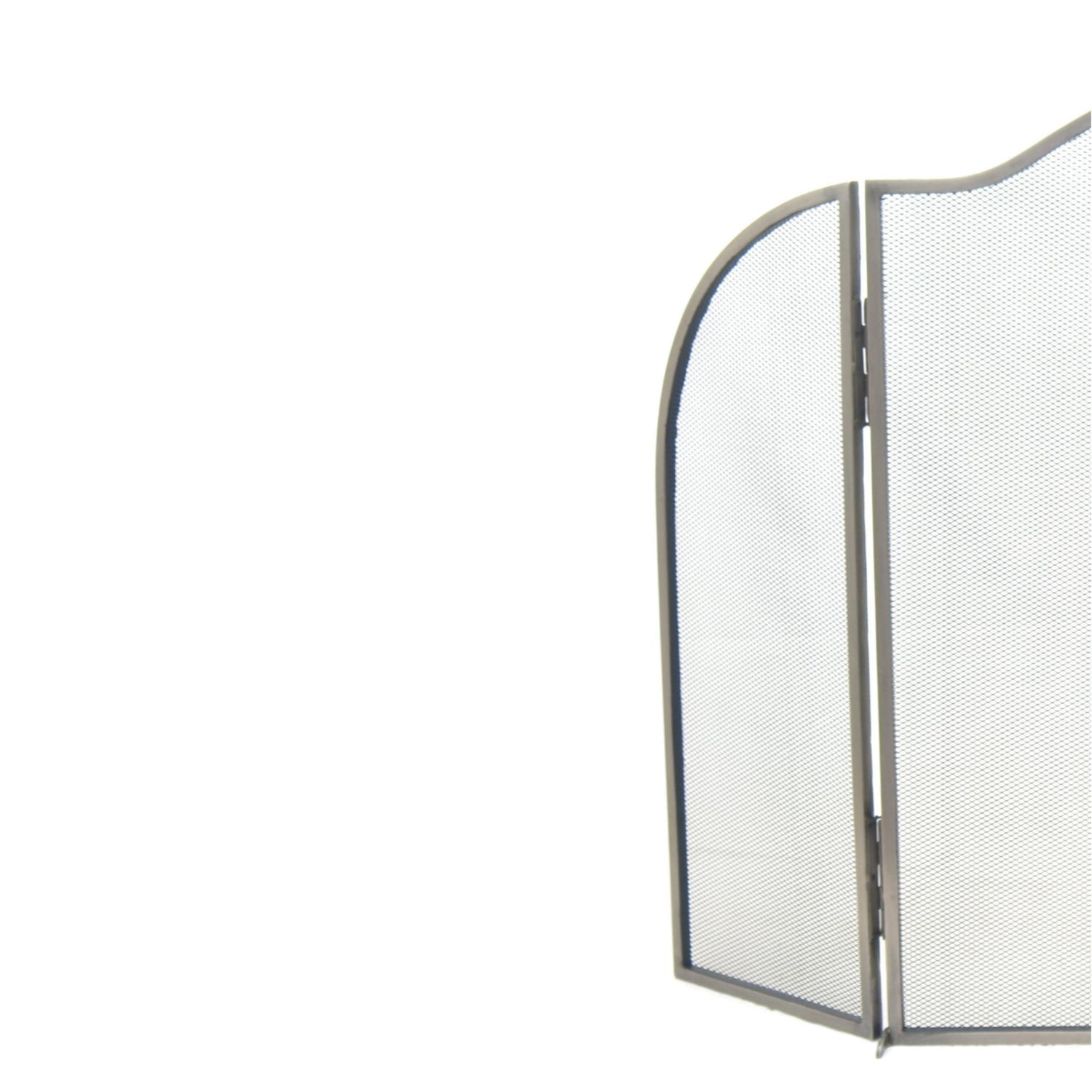 Grina Pewter Curved Surround Fire Screen - Skandi London