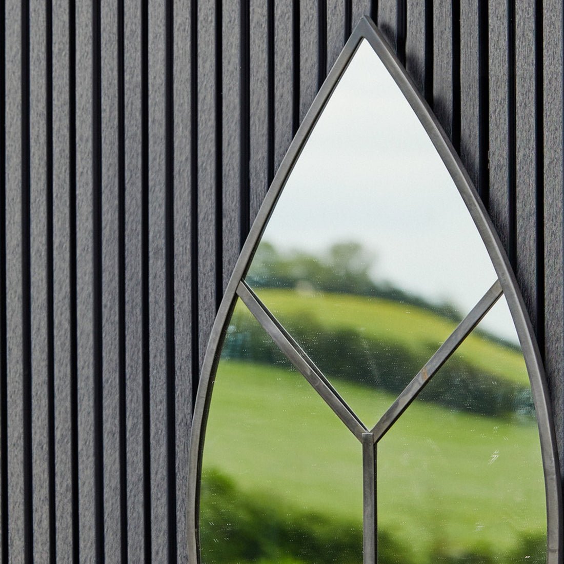 Syrin Arch Outdoor Mirror Natural Black - Skandi London