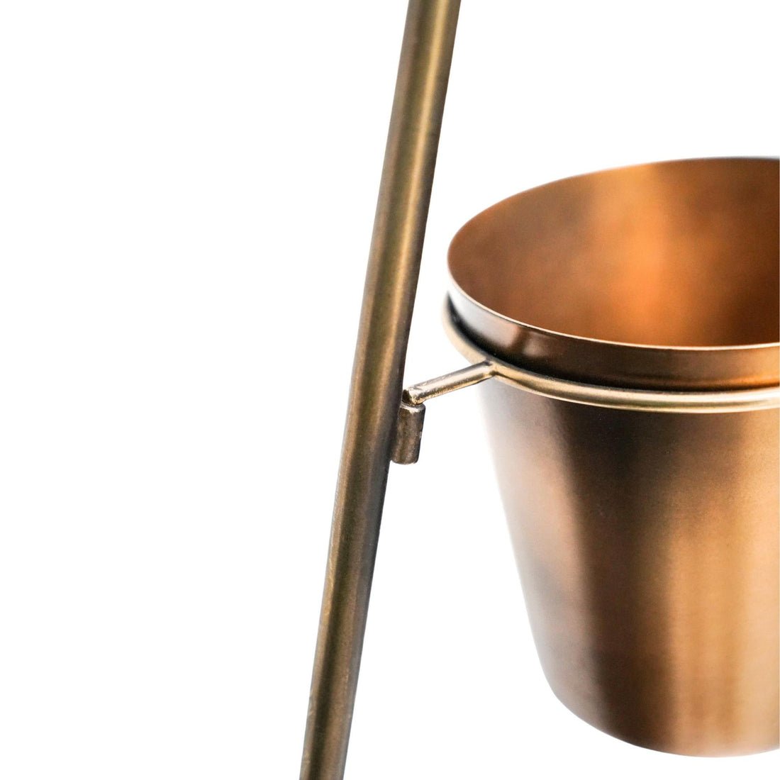 Outdoor Ulrica Vertical Gold Metal Wall Plant Stand with Planters - Medium - Skandi London