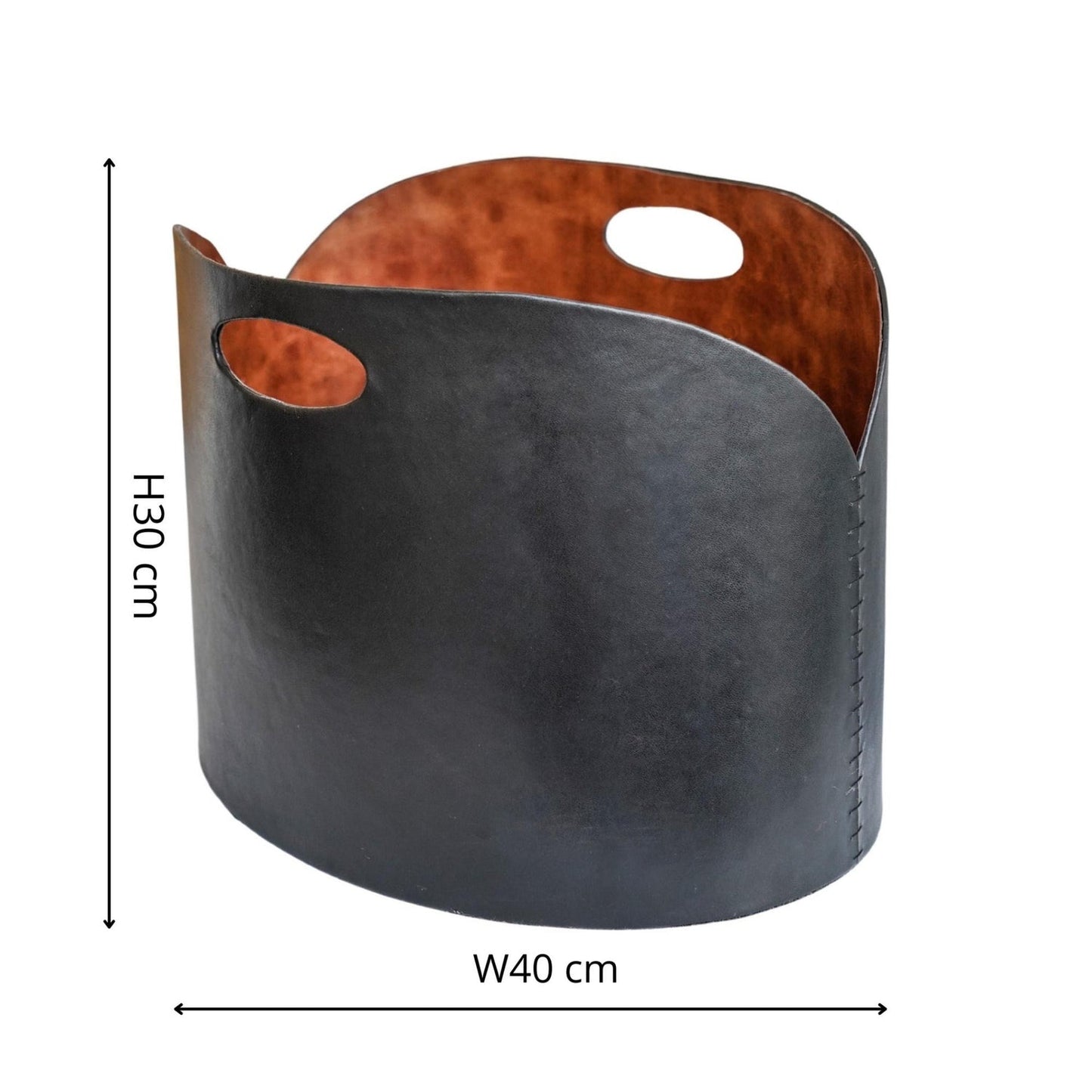 Grenivik Black Faux Leather Log Bucket - Skandi London