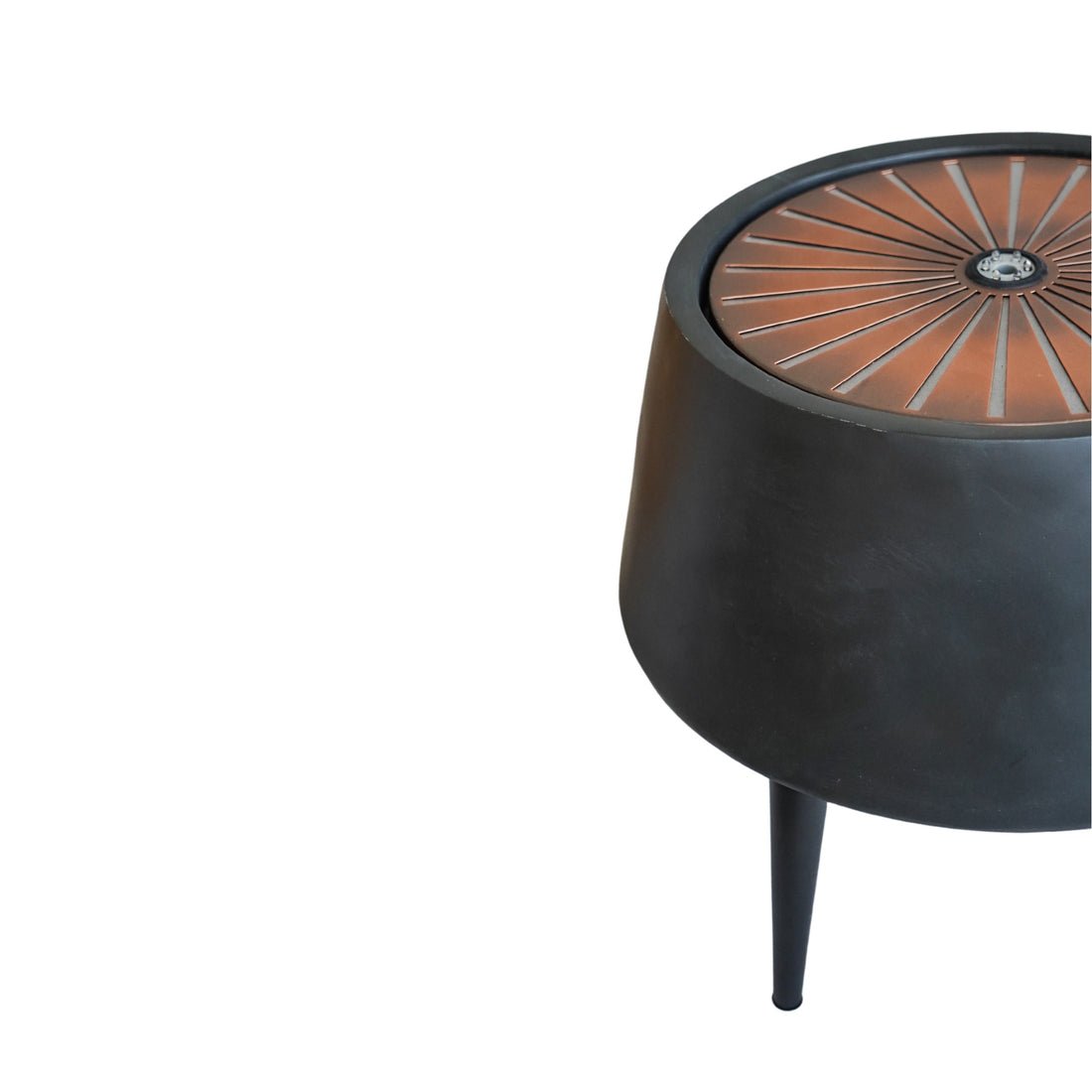 Skandi London Water Feature with Light Display on Stand in Charcoal & Aged Copper - Skandi London