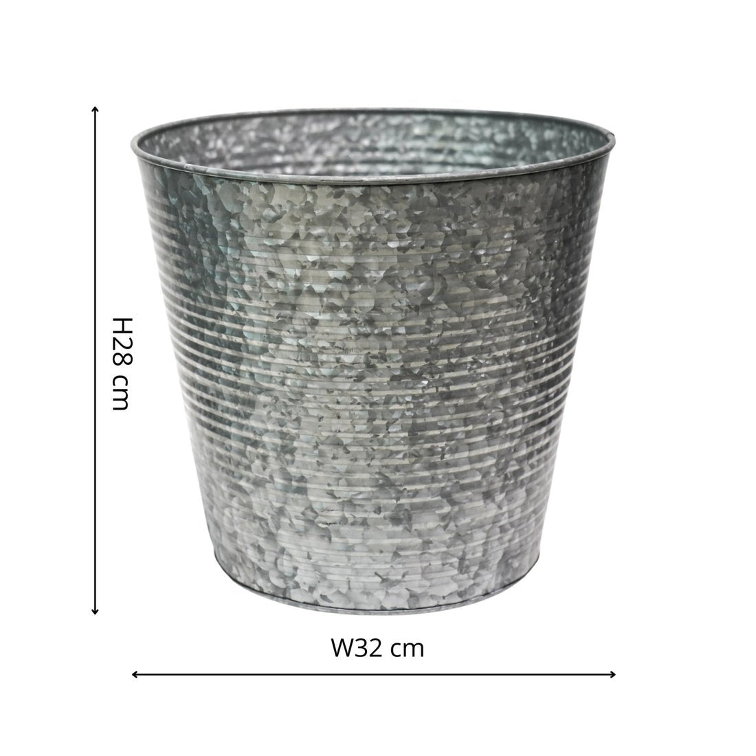 Wolter Galvanised Planter - Medium - Skandi London