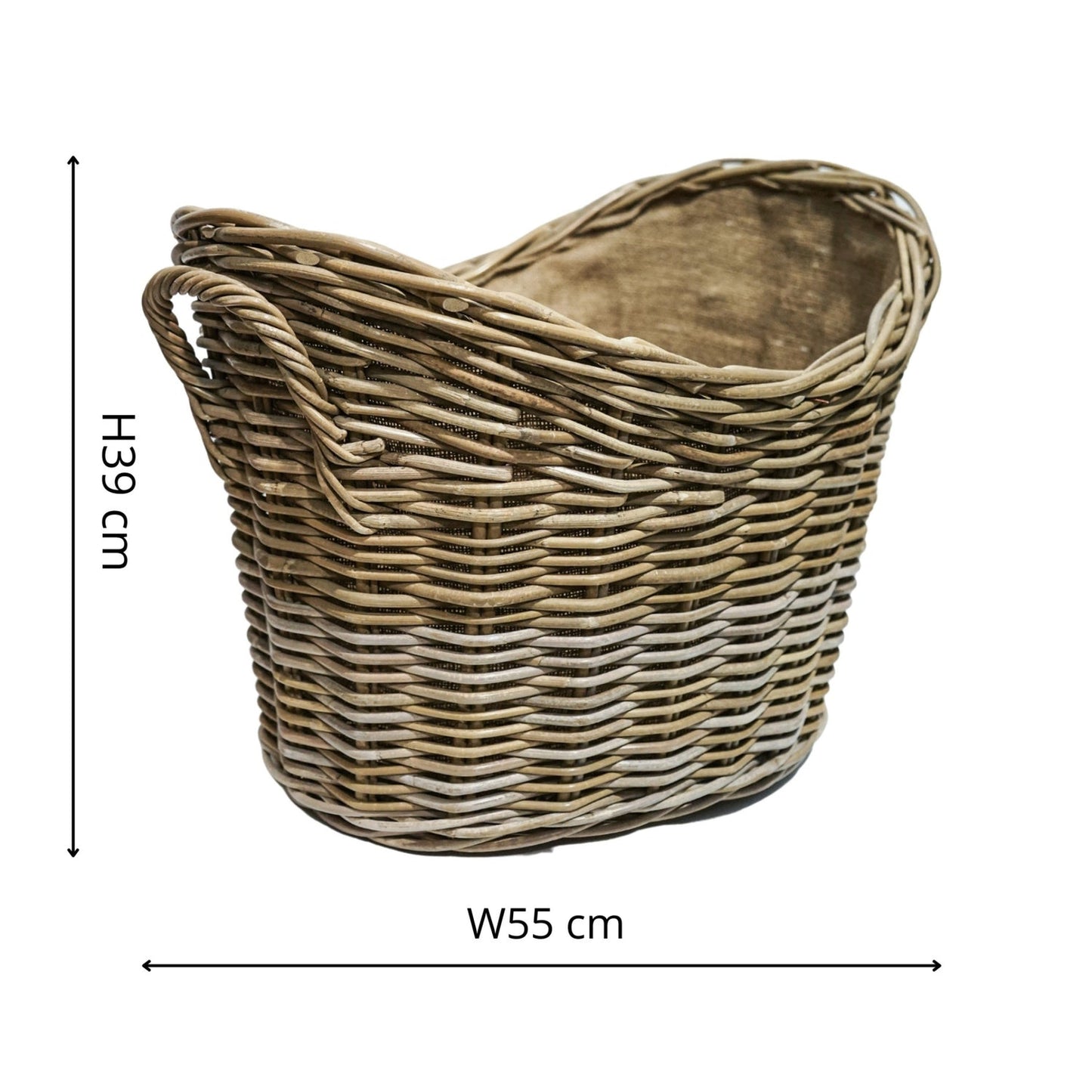 Esbjerg Log Basket Oval with Lining - Skandi London