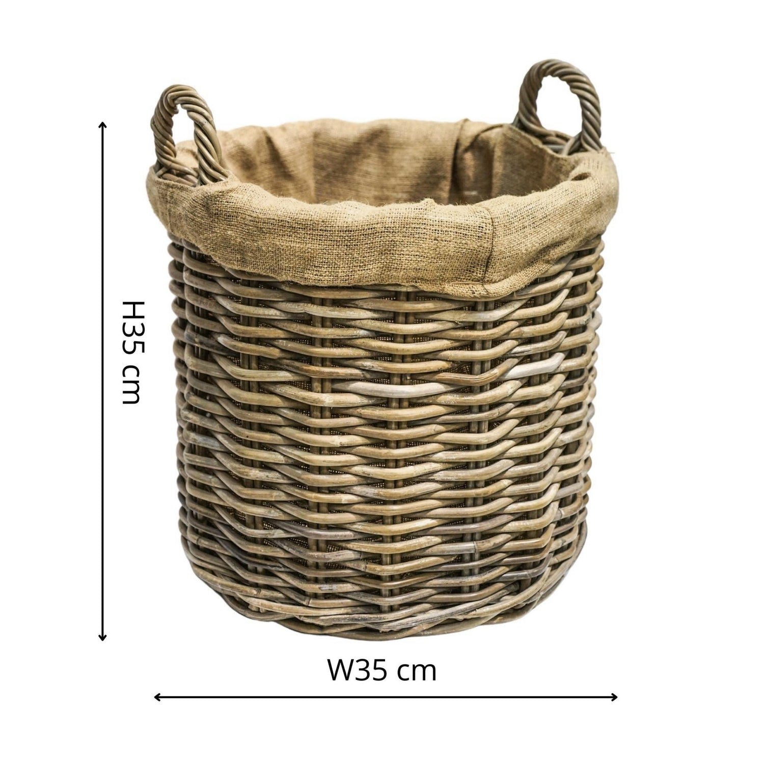 Esbjerg Log Basket Round with Lining - Skandi London