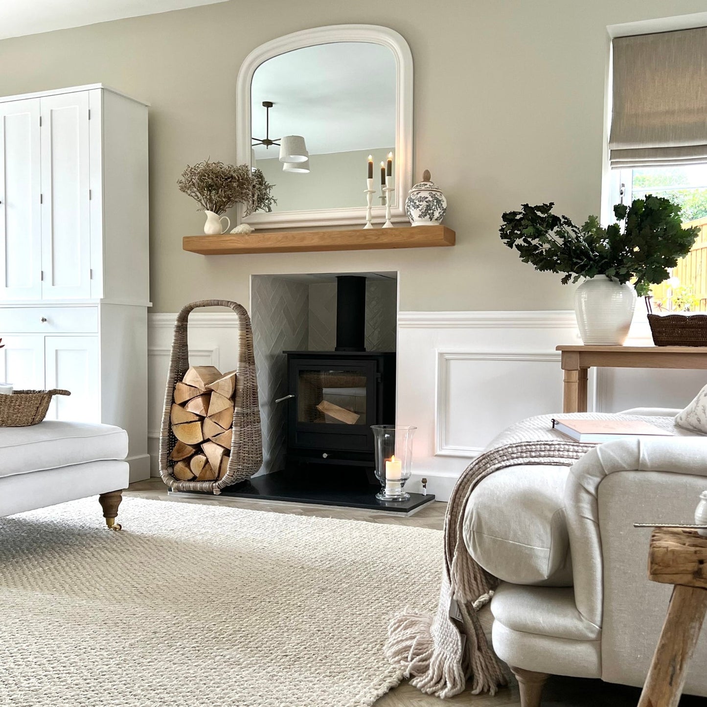 Herning Rattan Tall Log Storage - Skandi London