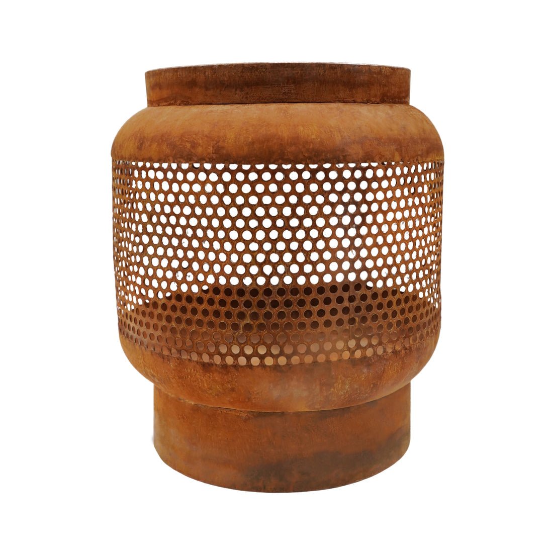 Toril Tall Basket Outdoor Fire Pit Rust - Large - Skandi London