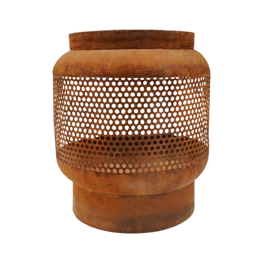 Toril Tall Basket Outdoor Fire Pit Rust - Large - Skandi London