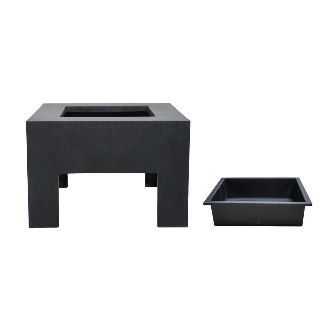 Tuva Square Fire Pit & Square Console Granite - Skandi London