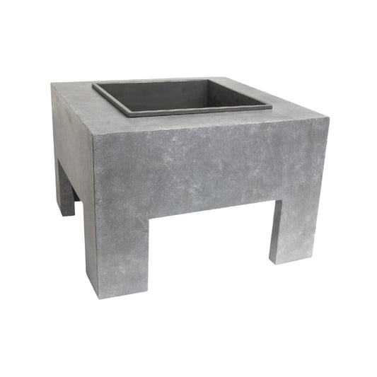 Tuva Square Fire Pit & Square Console Cement - Skandi London