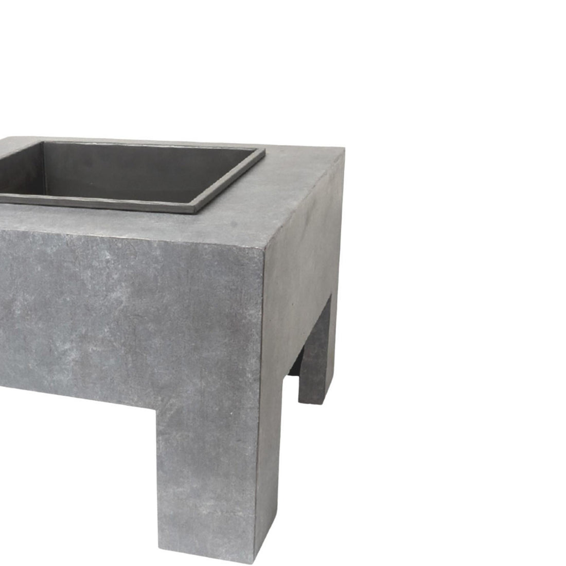 Tuva Square Fire Pit & Square Console Cement - Skandi London