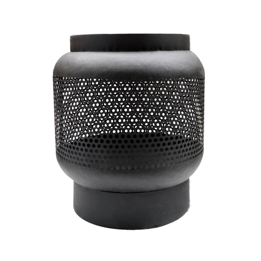 Toril Tall Basket Outdoor Fire Pit Black - Large - Skandi London