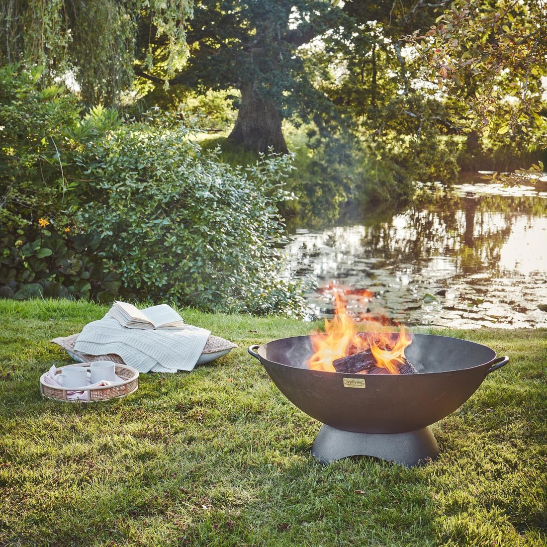 Outdoor Viggo Fire Pit in Black Iron - Skandi London