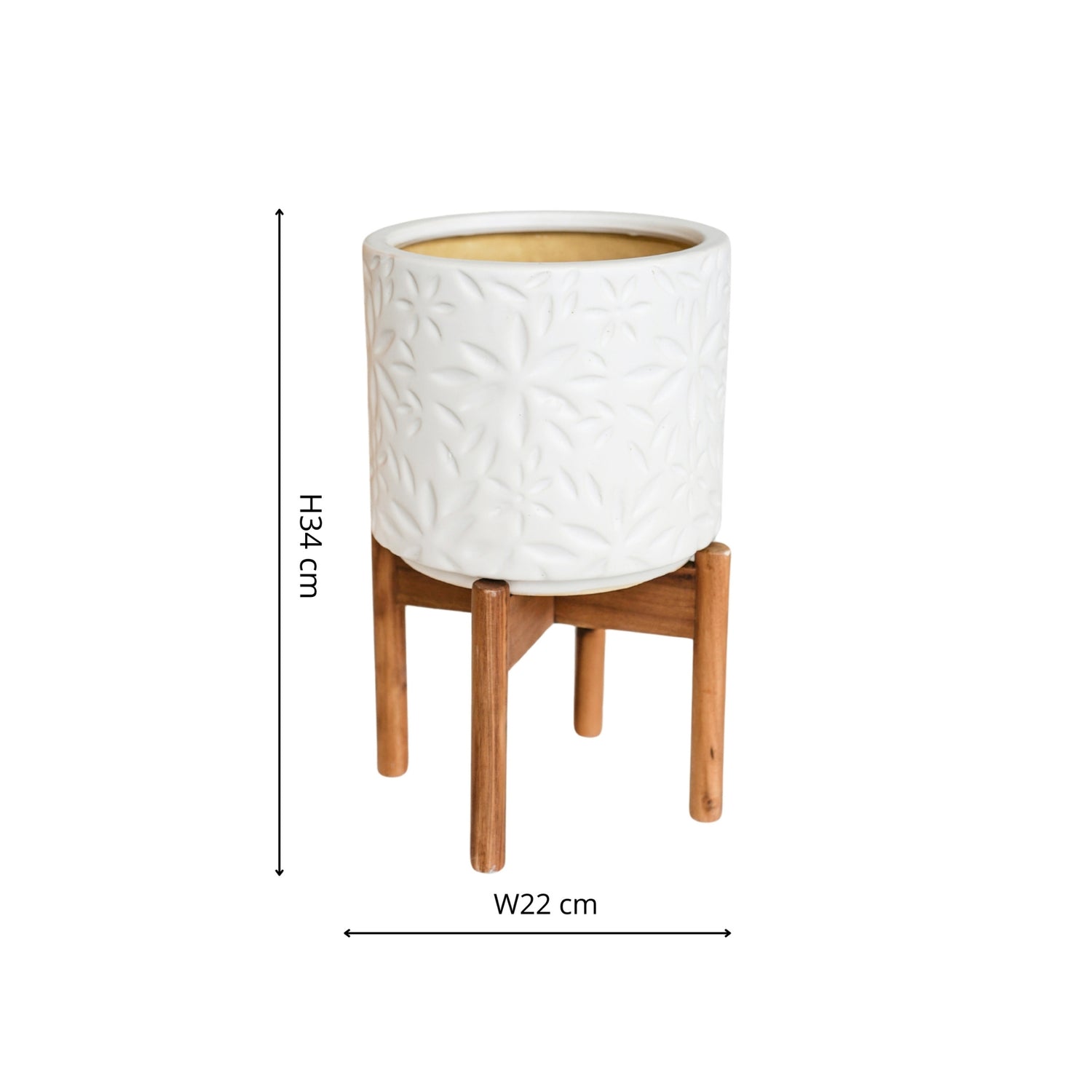 Andebu Flower Ivory Planter Medium - Medium - Skandi London