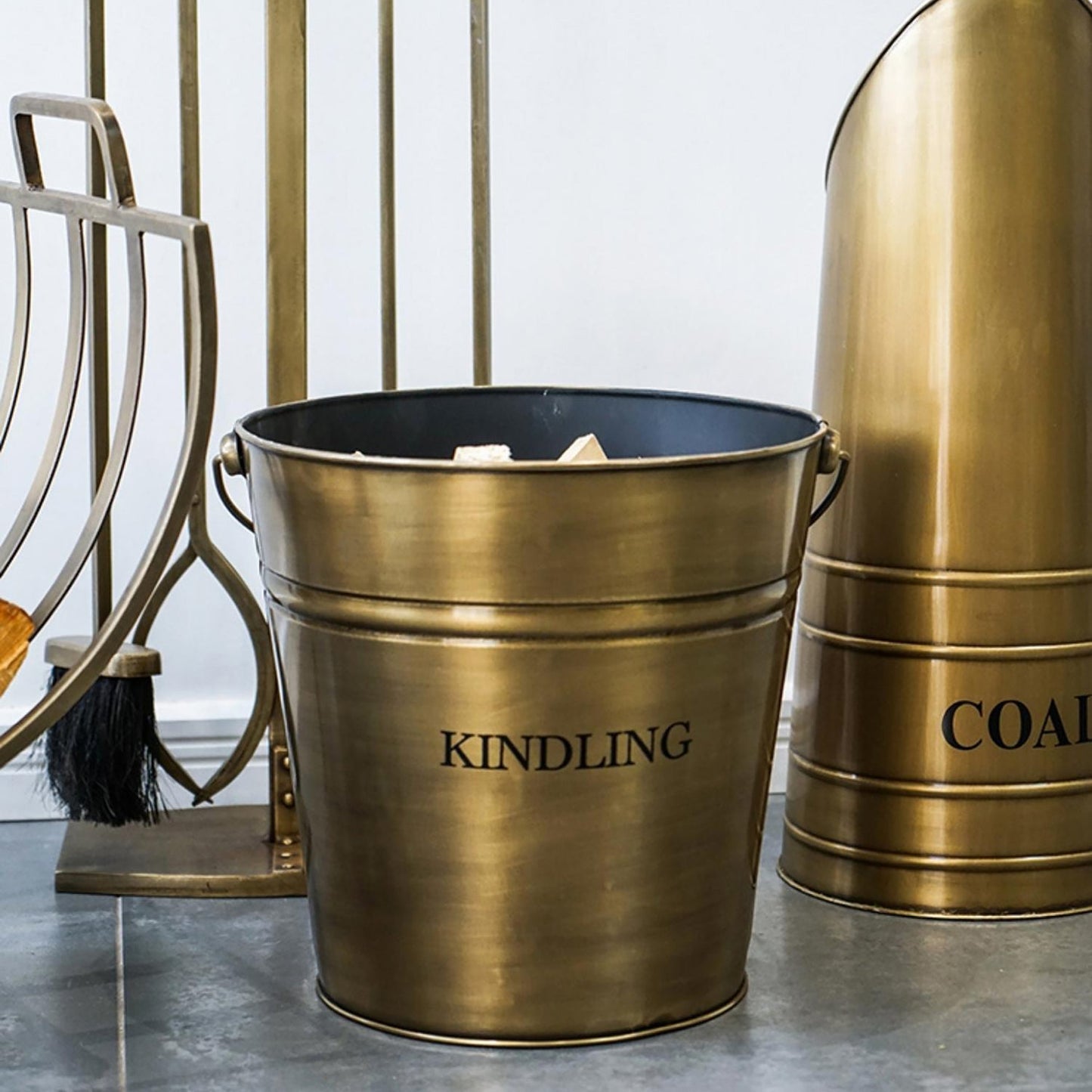 Horten Brass Kindling Bucket - Skandi London