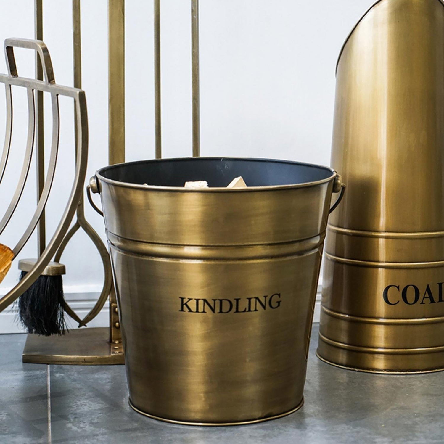 Horten Brass Kindling Bucket - Skandi London