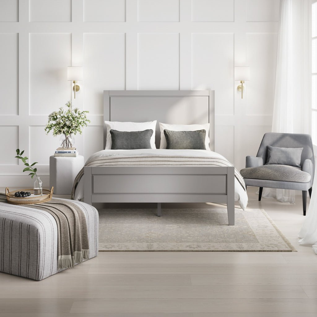 Soho Nordic Cement Grey Double Bed - Skandi London