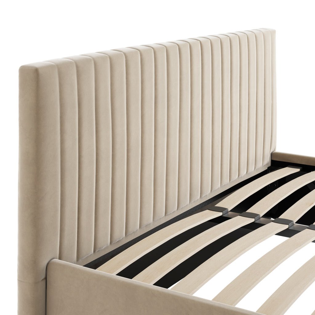 Soho Nordic Beige Ottoman Double Bed - Skandi London