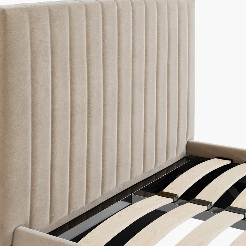 Soho Nordic Beige Ottoman Single Bed - Skandi London