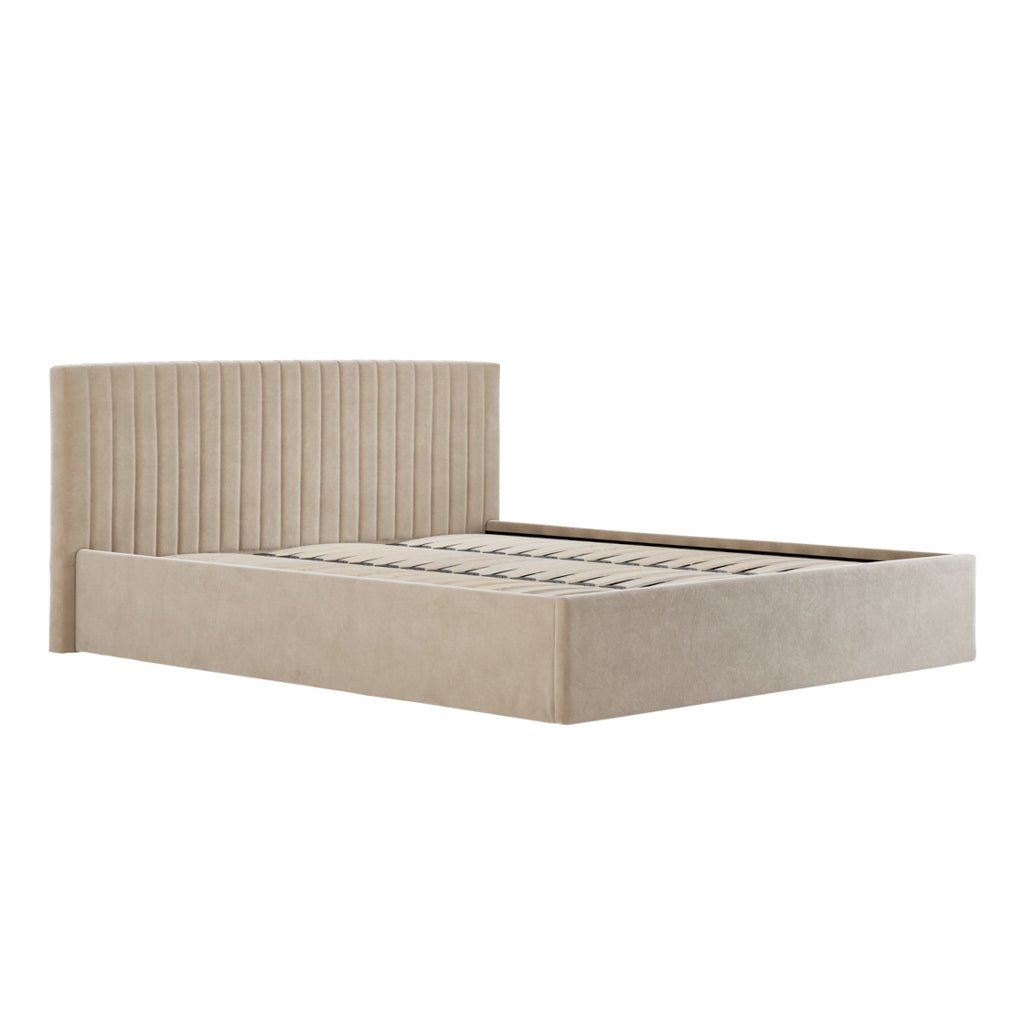 Soho Nordic Beige Ottoman Super King Size Bed - Skandi London