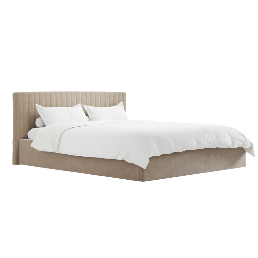 Soho Nordic Beige Ottoman Super King Size Bed - Skandi London