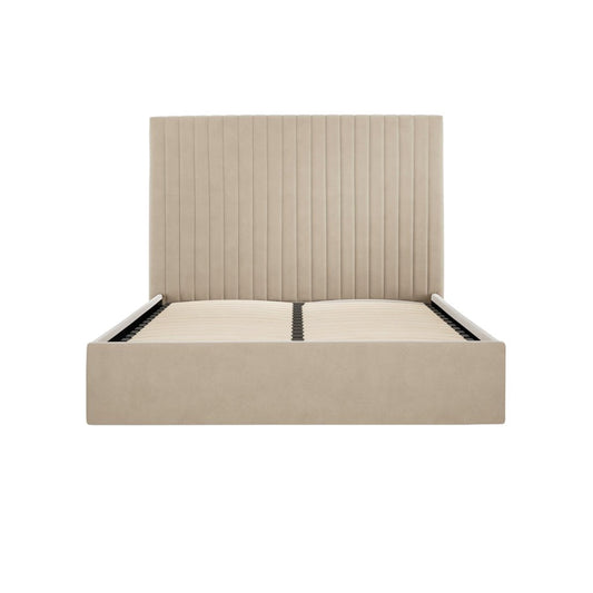 Soho Nordic Beige Tall Ottoman Double Bed - Skandi London