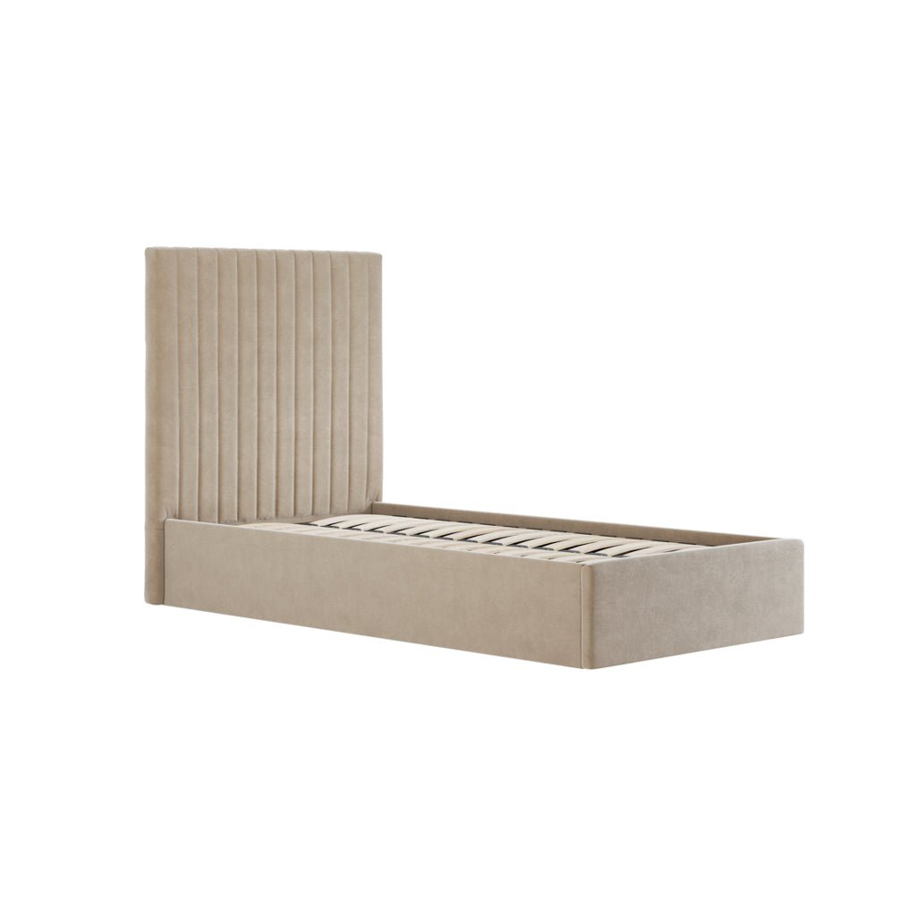 Soho Nordic Beige Tall Ottoman Single Bed - Skandi London