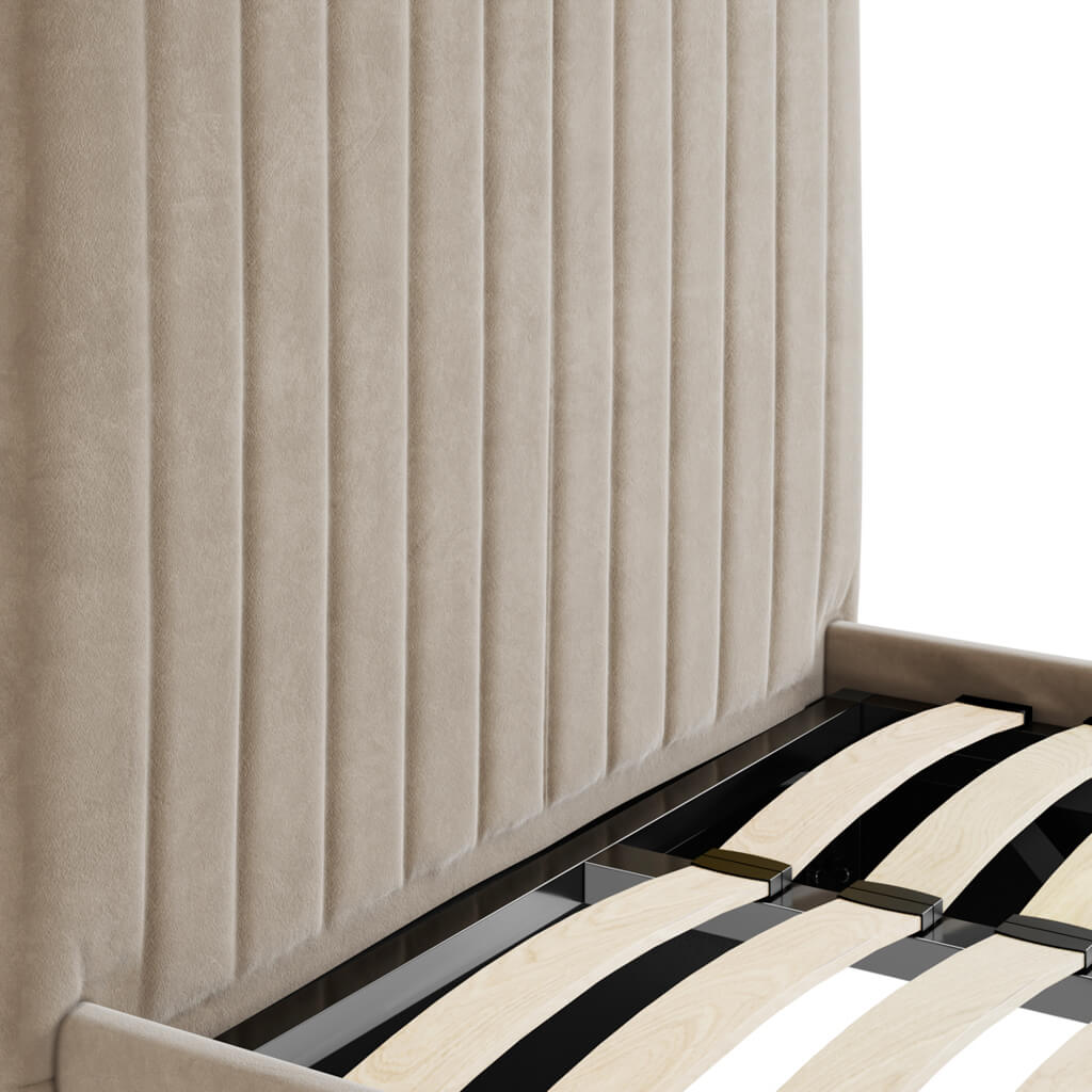 Soho Nordic Beige Tall Ottoman Single Bed - Skandi London
