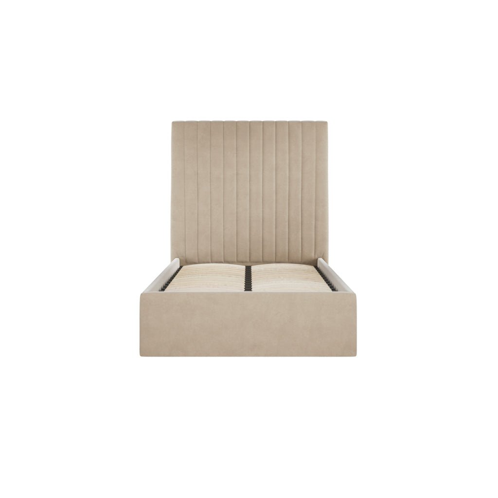 Soho Nordic Beige Tall Ottoman Single Bed - Skandi London